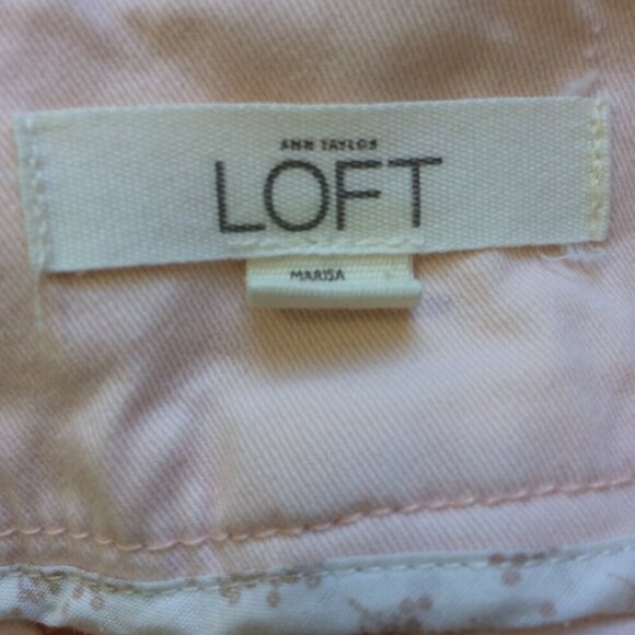 LOFT Marisa Cropped Pants Ankle Light Pink Cotton Stretch Size 16 - Picture 2 of 4